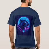 Cyberpunk Neon Zwarte Panter T-shirt (Achterkant)