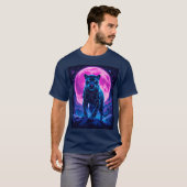 Cyberpunk Neon Zwarte Panter T-shirt (Voorkant volledig)