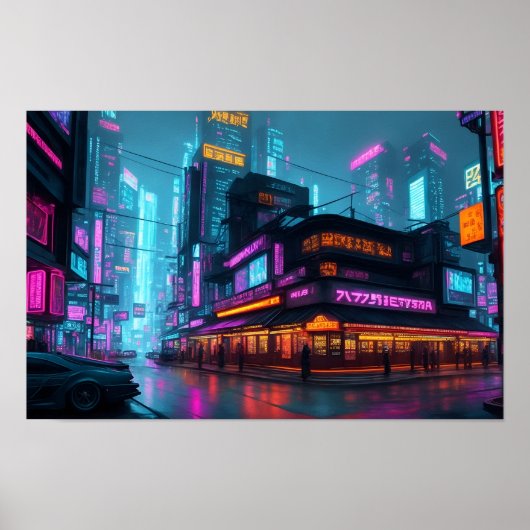 Cyberpunk Night City Poster (Voorkant)