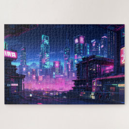 Cyberpunk Night City Rooftop Legpuzzel
