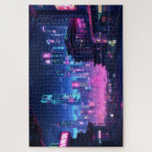 Cyberpunk Night City Rooftop Legpuzzel (Verticaal)