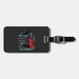 Cyberpunk Ninja Black Cat Bagagelabel