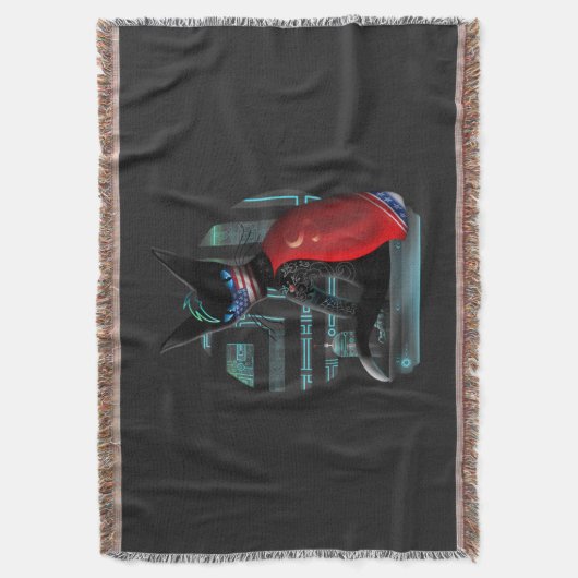 Cyberpunk Ninja Black Cat Deken (Voorkant Verticaal)