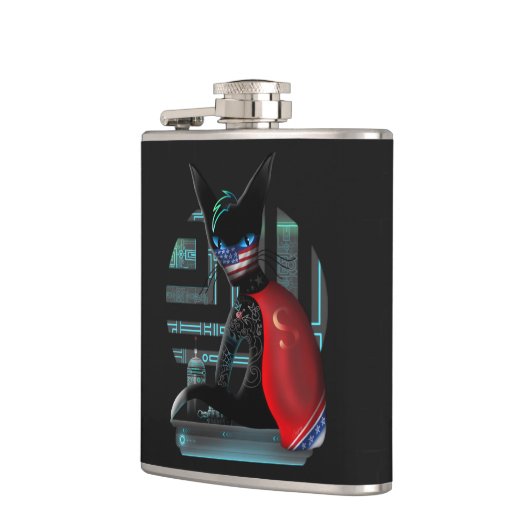 Cyberpunk Ninja Black Cat Heupfles (Links)