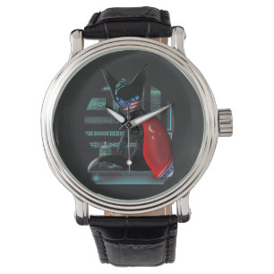 Cyberpunk Ninja Black Cat Horloge