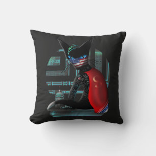 Cyberpunk Ninja Black Cat Kussen