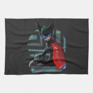 Cyberpunk Ninja Black Cat Theedoek