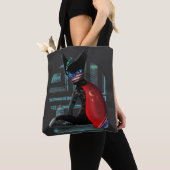 Cyberpunk Ninja Black Cat Tote Bag (Dichtbij)