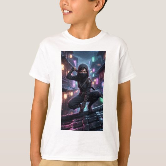 Cyberpunk Ninja Warrior T-shirt (Voorkant)