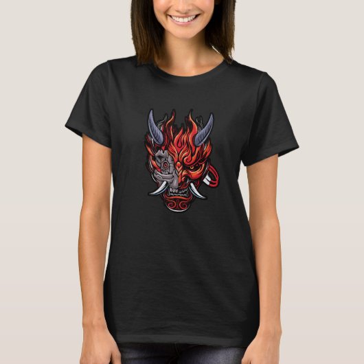 Cyberpunk Oni Demon Japan Devil 1 T-shirt (Voorkant)