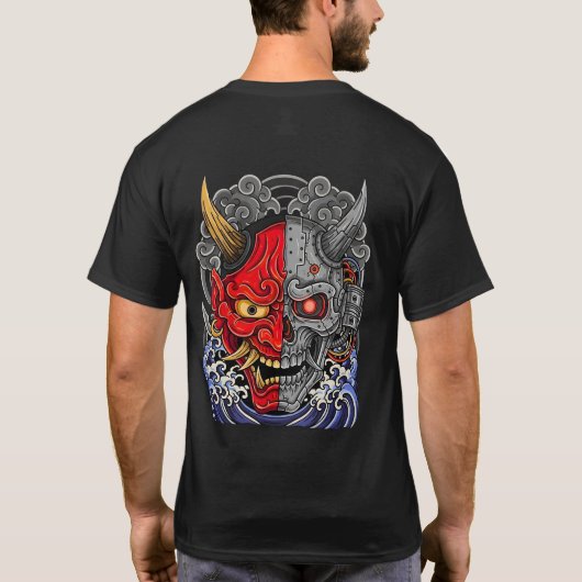 Cyberpunk Oni Mask T-shirt (Achterkant)
