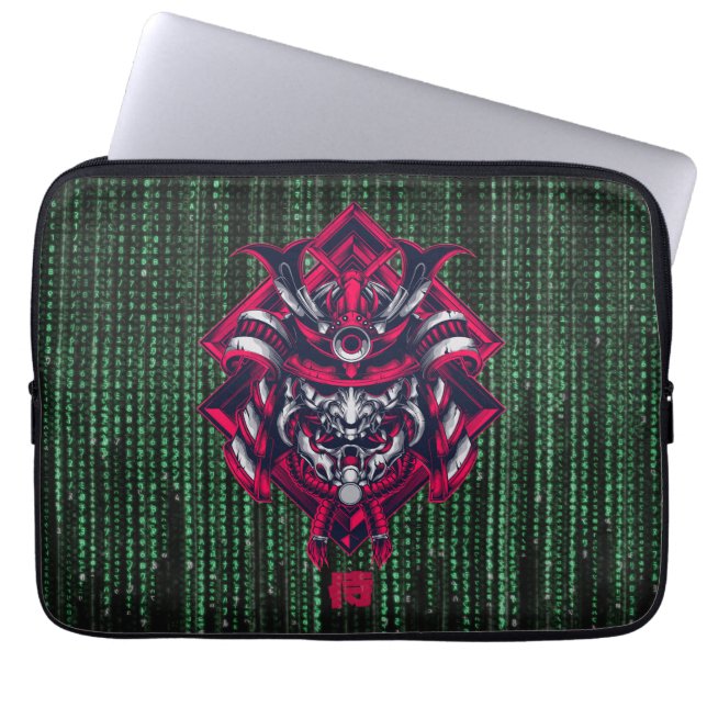 Cyberpunk Oni Matrix Laptop Hoes (Voorkant)