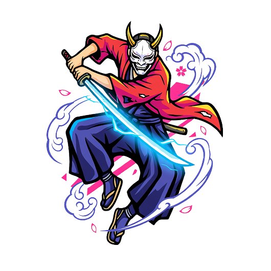 Cyberpunk Oni Samurai - Elektrisch Katana Japans Mok