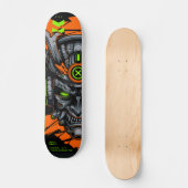 Cyberpunk Oni Samurai Mask Neon Persoonlijk Skateboard (Voorkant)