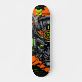 Cyberpunk Oni Samurai Mask Neon Persoonlijk Skateboard (Voorkant)