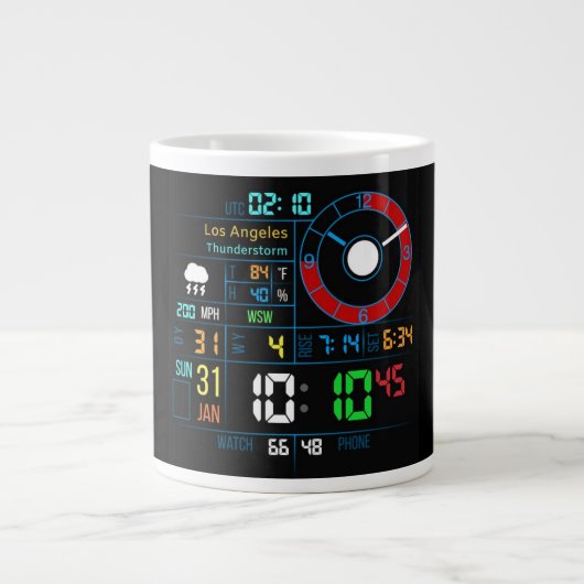 Cyberpunk Ontwikkelaar Interface Koffiemok Grote Koffiekop (Voorkant)