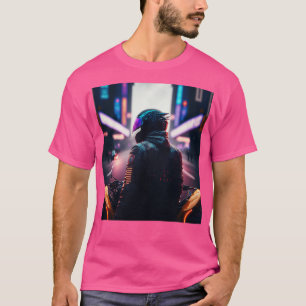 Cyberpunk Outrun Biker Motorfiets Motorrijder Fut T-shirt