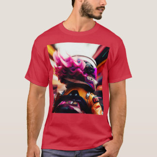 Cyberpunk Outrun Biker Motorfiets Motorrijder Fut T-shirt
