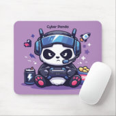 Cyberpunk Panda Gamer Bureaumat - Muismat (Met muis)