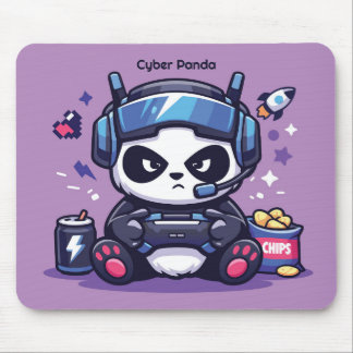 Cyberpunk Panda Gamer Bureaumat - Muismat