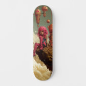 Cyberpunk pink girl skateboard (Voorkant)