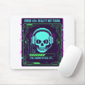 Cyberpunk Pixel Skull Gaming Muismat - Error 40 (Met muis)