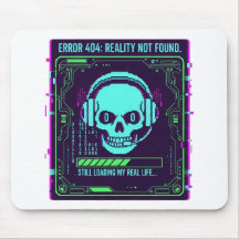Cyberpunk Pixel Skull Gaming Muismat - Error 40
