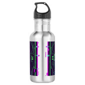 ​Cyberpunk Pixel Skull Travel Mug - Loading My Rea Waterfles (Achterkant)