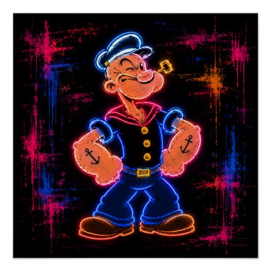 Cyberpunk Popeye Kunst Perfect Poster (Voorkant)