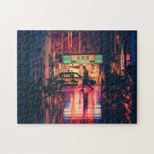 Cyberpunk puzzle, coole scifi japan street scene legpuzzel (Horizontaal)