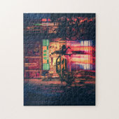 Cyberpunk puzzle, coole scifi japan street scene legpuzzel (Verticaal)