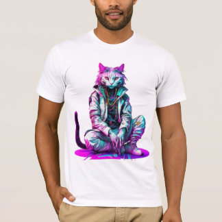 Cyberpunk Rastafarian Cat - Mystieke Rilling T-shirt
