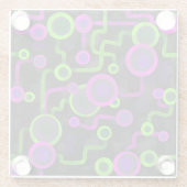 Cyberpunk Rave Circuit Board Art Glazen Onderzetter (Achterkant)