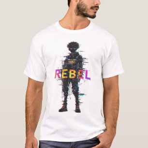 Cyberpunk Rebellie Anime Glitch Art Futuristische  T-shirt