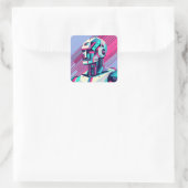 Cyberpunk Reflecties Vierkante Sticker (Tas)