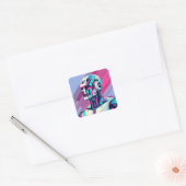Cyberpunk Reflecties Vierkante Sticker (Envelop)