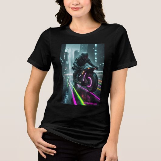 Cyberpunk / Retro Aesthetic Design Tri-Blend Shirt (Voorkant)
