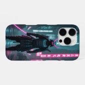 Cyberpunk / Retro Esthetisch Ontwerp iPhone Hoesje (Achterkant horizontaal)