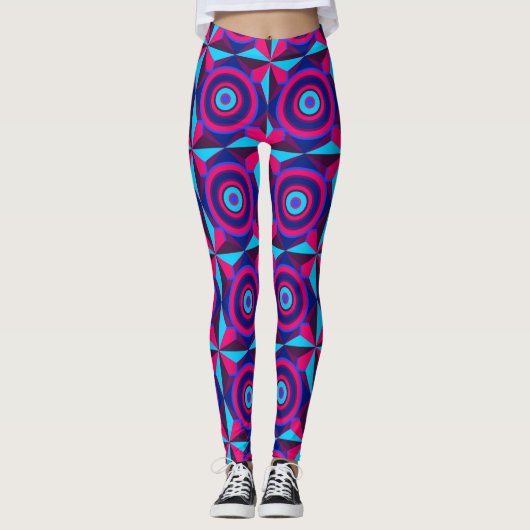 Cyberpunk Retro Grid Leggings (Voorkant)