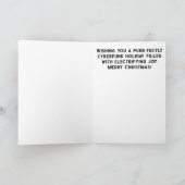 Cyberpunk Robot Kat Kerstmis Feestdagen Kaart (Binnen)