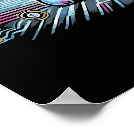 Cyberpunk Robot Maneki Neko Lucky Cat, Geld Poster (Hoek)