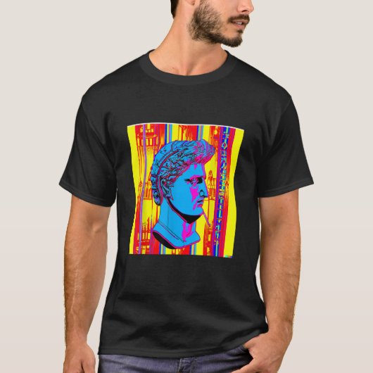 Cyberpunk Roman Fun Pop Afbeelding Cool Retro Styl T-shirt (Voorkant)