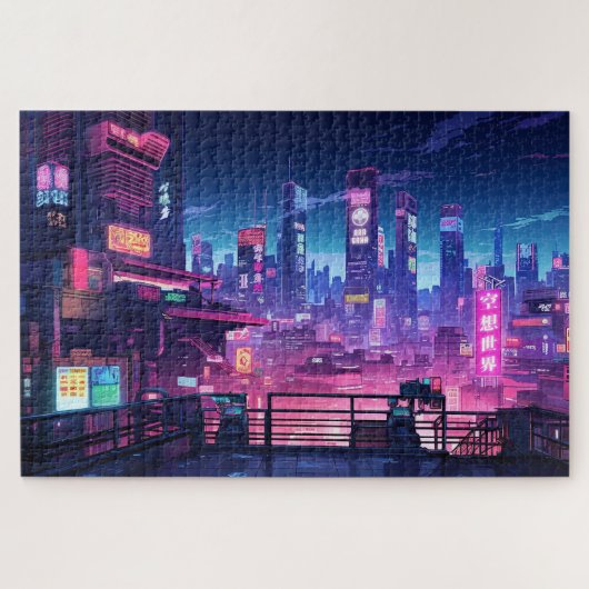 Cyberpunk Rooftop Tokyo Legpuzzel (Horizontaal)