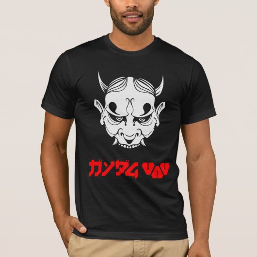 Cyberpunk Samurai Demon Hannya Mask T-shirt (Voorkant)