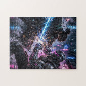 Cyberpunk Samurai Duël Legpuzzel (Horizontaal)