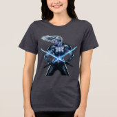 Cyberpunk Samurai Futuristic Kunoichi Tri-Blend Shirt (Voorkant)