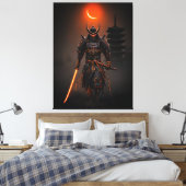 Cyberpunk Samurai Futuristic Warrior Canvas Afdruk (Insitu (Slaapkamer))