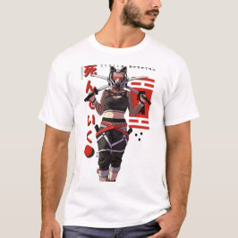 Cyberpunk Samurai Girl Fox Mask T-shirt