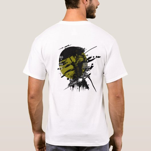 Cyberpunk Samurai Grunge Japans grafisch T-shirt (Achterkant)