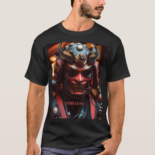 Cyberpunk Samurai Hannya Mask T-shirt (Voorkant)